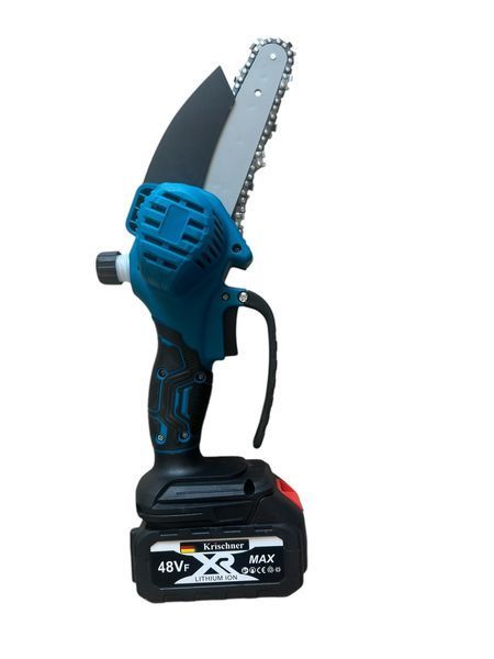 Акумуляторна міні-пила Krischner 6" 48V (2 акумулятори, 2 шини, 3 ланцюги) 1018 фото