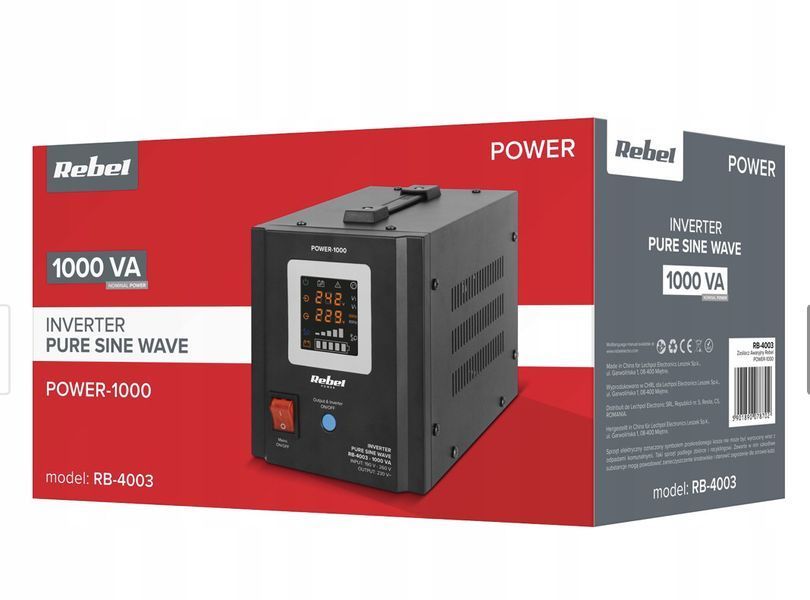 Перетворювач напруги UPS REBEL 12/230V 700/1000W (Польща) RB-4003 фото