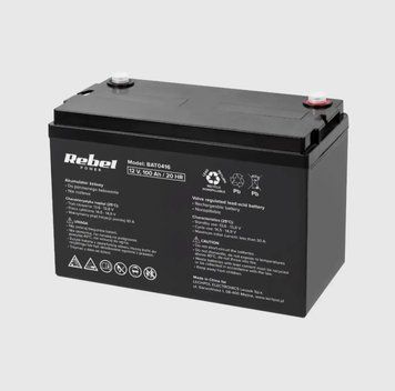Аккумуляторная батарея для ИБП и инверторов Rebel 12 V 100 А&middot;ч (BAT0416) BAT0416 фото