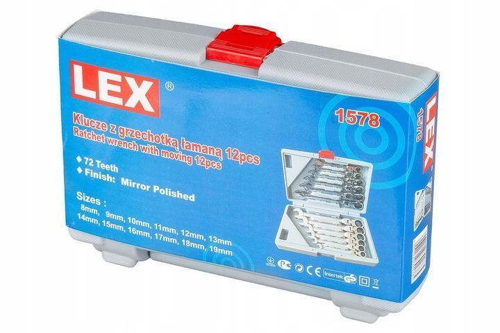 Набір ріжково-накидних ключів LEX LX1578 12 шт (8-19 мм) 820 фото