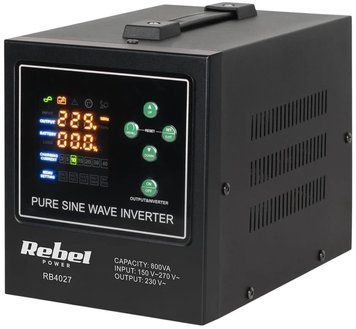ДБЖ Rebel POWER-800-LFP4 RB‑4027 12V 230V 800VA/500W RB‑4027 фото