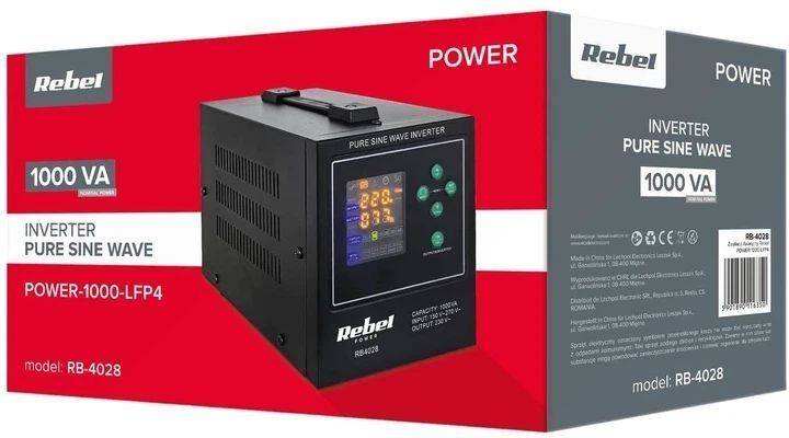 ДБЖ Rebel POWER-1000-LFP4 RB‑4028 12V 230V 1000VA/700W RB‑4028 фото