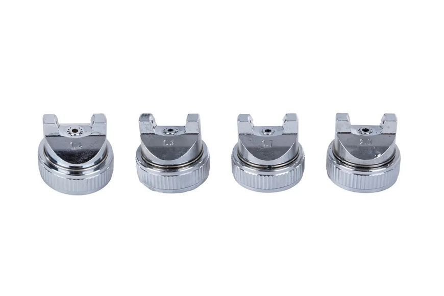 Краскопульт HVLP Geko G03123 с четырьмя соплами (1,3; 1,4; 1,7; 2,0 мм), 600 мл G03123 фото