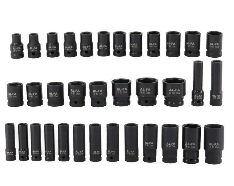 Набор ударных головок 1/2" (8-32 мм) короткие + удлиненные AL-FA ALIS35E AL-FA ALIS35E фото